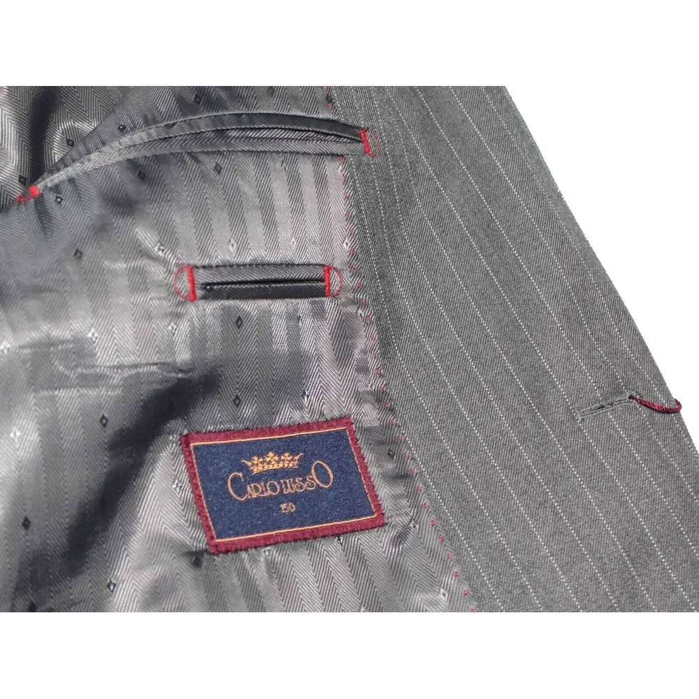 NWT Carlo Lusso 150 Gray‎ Blend High Twist Sport Coat Blazer Mens Size 44 Long